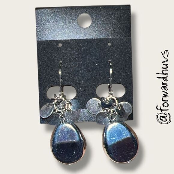 Bundle Sale 3 for $15 | Silver Tone Dangle Earrings with Tassel Beads – 1 3/4” - Picture 3 of 7